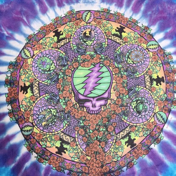 Vintage 2000 Liquid Blue Grateful Dead Tie Dye Double Sided Shirt Celtic Large - Picture 5 of 8